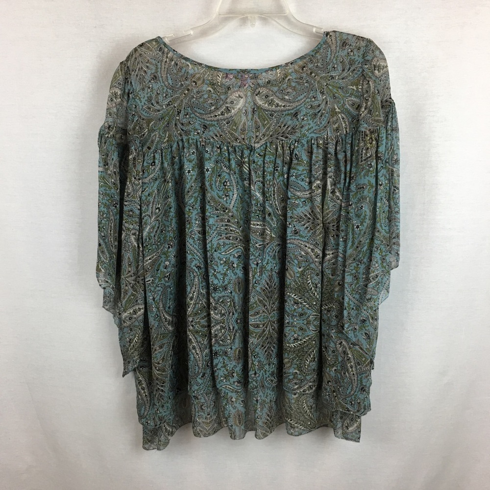 Calypso St Barth Tonea Silk Paisley Boho Gypsy Top